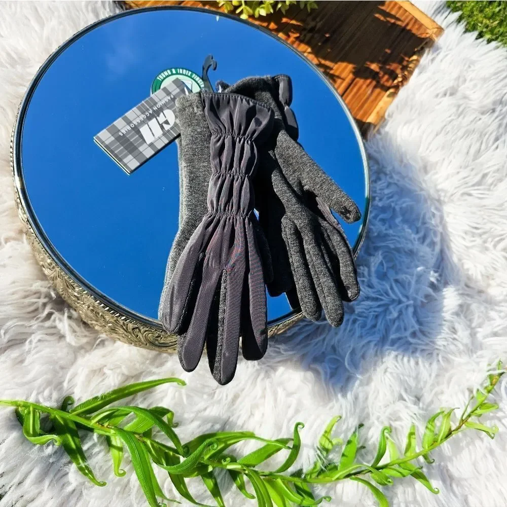 New GH Charcoal Grey Cotton Blend Touch Screen Insulated Gloves.